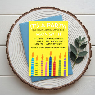 Invitación Velas de Cumpleaños Fiesta de Cumpleaños 