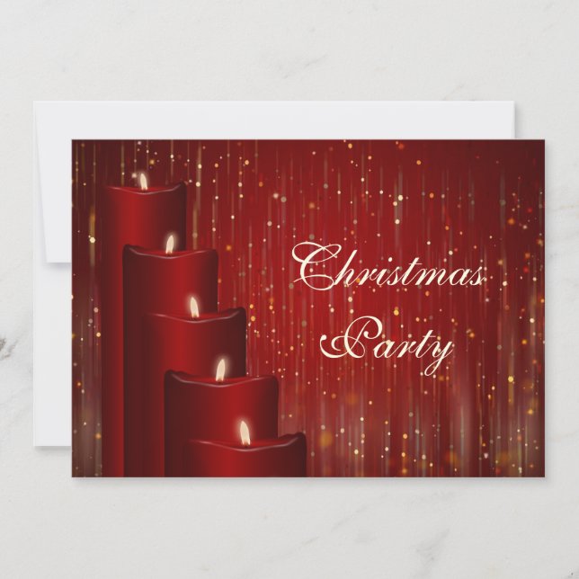 Invitación Velas de Navidad y brillo (Anverso)