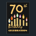 Invitación Velas de oro invitadas a la fiesta de cumpleaños 7<br><div class="desc">Estas velas de oro son una manera festiva de invitar a la gente a una celebración de cumpleaños. Todo el texto es totalmente personalizable. Añade tu año de cumpleaños y detalles del fiesta! Puede experimentar con diferentes tipos de papel haciendo clic en la pestaña "Opciones de invitación" en la esquina...</div>