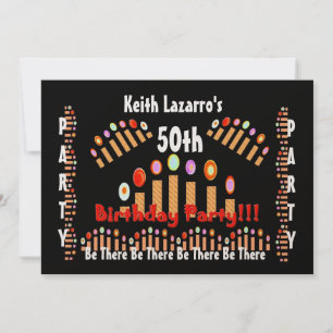 Invitación Velas de oro invitadas a la fiesta de cumpleaños n