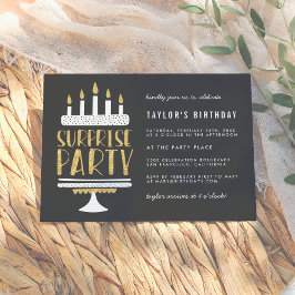 Invitación Velas de oro y fiesta de cumpleaños sorpresa de pa