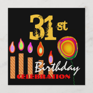 Invitación Velas de oro y metal globo por 31 cumpleaños