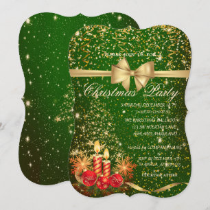 Invitación Velas elegantes de Navidad, fiesta de la empresa d