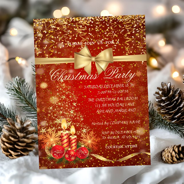 Invitación Velas elegantes para Navidades, Fiesta de la compa (Subido por el creador)