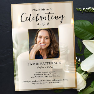 Invitación Velas Hermosas, Celebración de la Vida Foto Funera