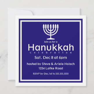 Invitación VELAS LUMINOSAS Y LAGOS DE COMIDA Hanukkah
