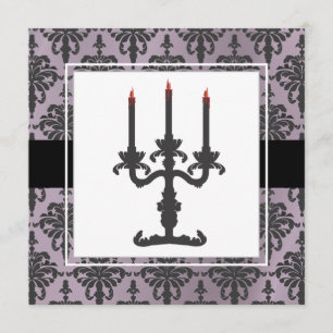 Invitación Velas negras y bolas de trajes de Halloween