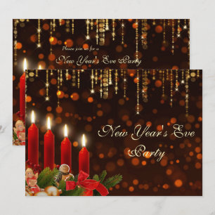 Invitación Velas y luces navidades Nochevieja