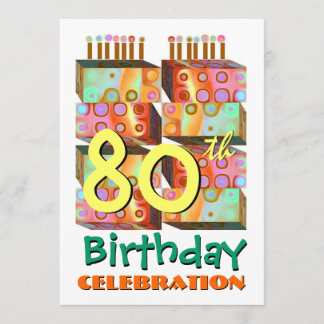 Invitación Velas y regalos para la fiesta de cumpleaños númer