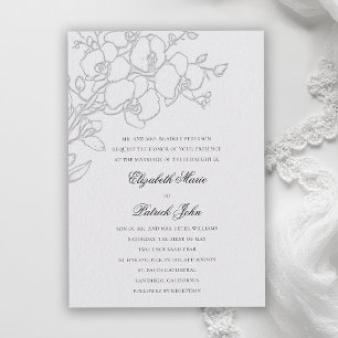 Invitación Velo de Orquídea Formal Tradicional Boda Marfil