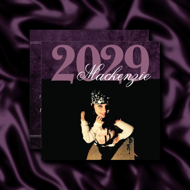 Invitación Velvet Grad | Amethyst Purple Moody Grunge Photo (Subido por el creador)