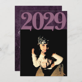 Invitación Velvet Grad | Amethyst Purple Moody Grunge Photo