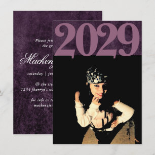 Invitación Velvet Grad Amethyst Purple Moody Grunge Photo