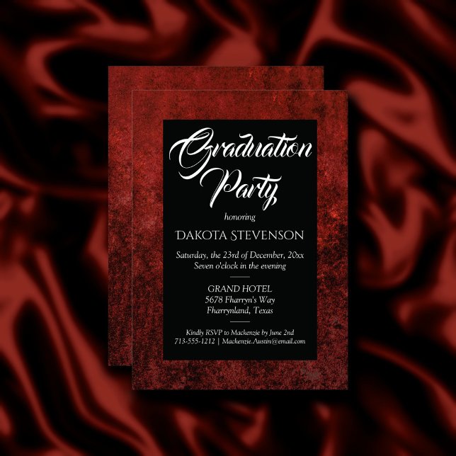 Invitación Velvet Grad | Partido de Graduación de Tono de Rub (Subido por el creador)