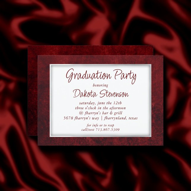 Invitación Velvet Grad | Ruby Crimson Red Classic Watercolor (Subido por el creador)