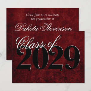 Invitación Velvet Grad   Ruby Red Crimson Jewel Tone Grunge