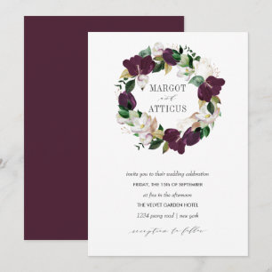 Invitación Velvet Magnolia y boda de flores de marfil