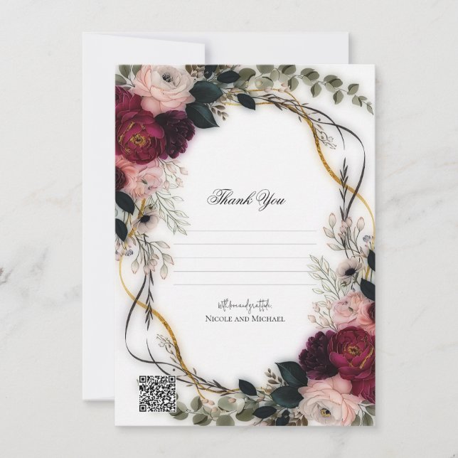 Invitación Velvet Plum Garden Floral Greenery Wedding  (Anverso)
