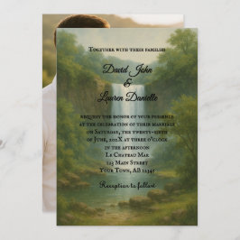 Invitación Velvet Rapids Photo Wedding Invitation