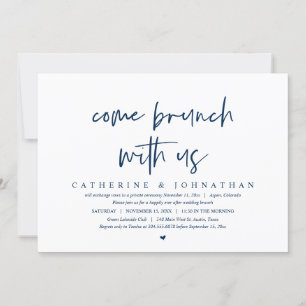 Invitación Ven A Brunch Con Nosotros, Boda Fiesta De Elopemen