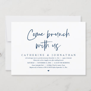 Invitación Ven A Brunch Con Nosotros, Boda Fiesta De Elopemen