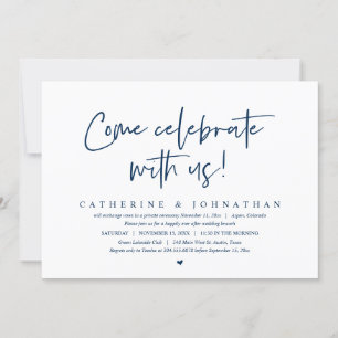 Invitación Ven A Celebrar Con Nosotros, Boda Elopement Brunch