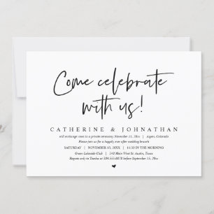 Invitación Ven A Celebrar Con Nosotros, Boda Elopement Brunch