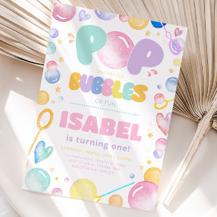 Invitación Ven a Celebrar el Cumpleaños de Burbujas