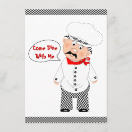 Invitación Ven A Cenar Conmigo Diseño De Chef Divertido