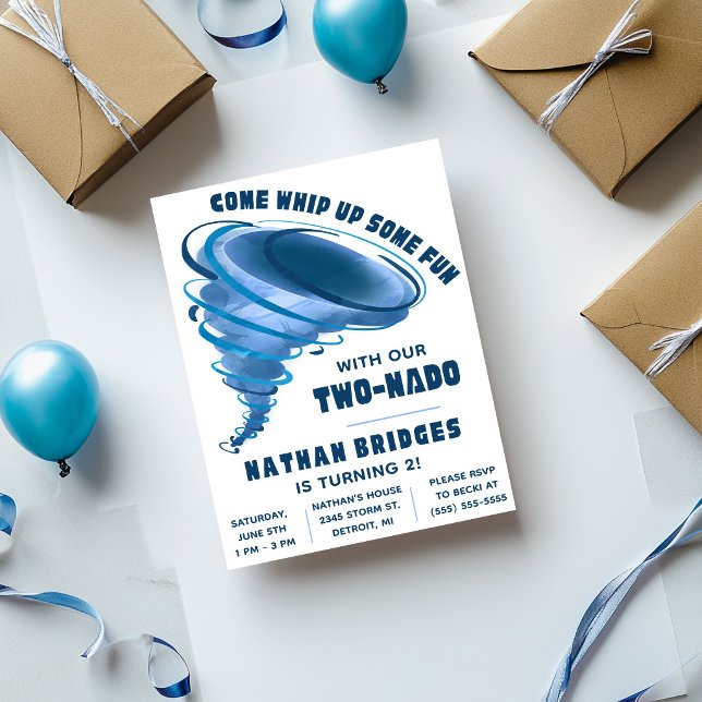 Invitación ¡Ven a divertirte! Fiesta de cumpleaños Tornado (Subido por el creador)