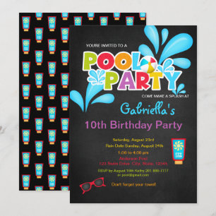 Invitación Ven a hacer un Splash Pool Fiesta Cumpleaños