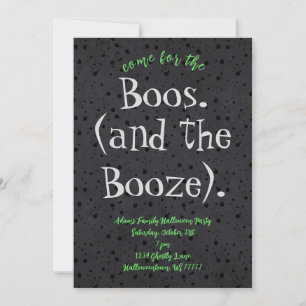 Invitación Ven a la fiesta de Halloween de Boos y Booze para
