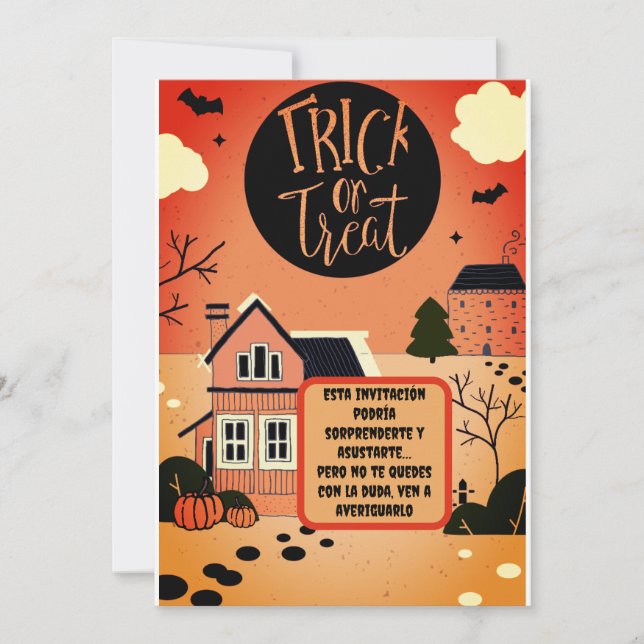 Invitación Ven a mi espeluznante fiesta de Halloween (Anverso)