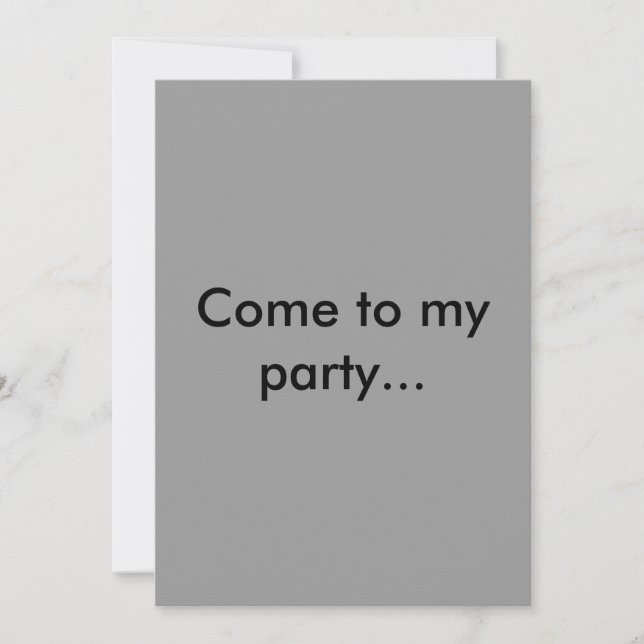 Invitación Ven a mi fiesta...o MORIR. (Anverso)