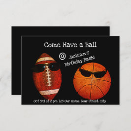Invitación Ven a tener una bola, cumpleaños deportivo