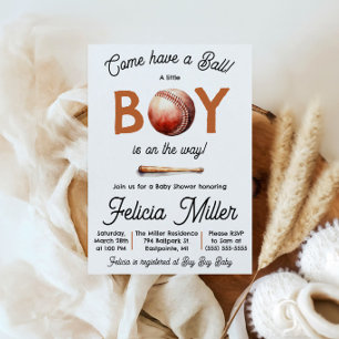 Invitación ¡Ven a tener una pelota! Baby Boy Baseball Baby Sh