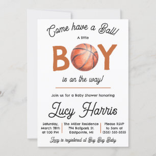 Invitación ¡Ven a tener una pelota! Baby Boy Basketball Baby 