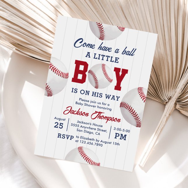 Invitación Ven A Tomar Un Ball De Béisbol Niño Baby Shower (Subido por el creador)