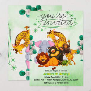 Invitación Ven a unirte a Pack Safari Animal
