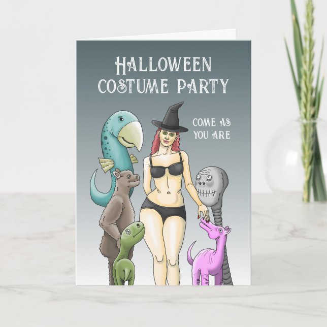 Invitación Ven como eres fiesta de Halloween (Anverso)