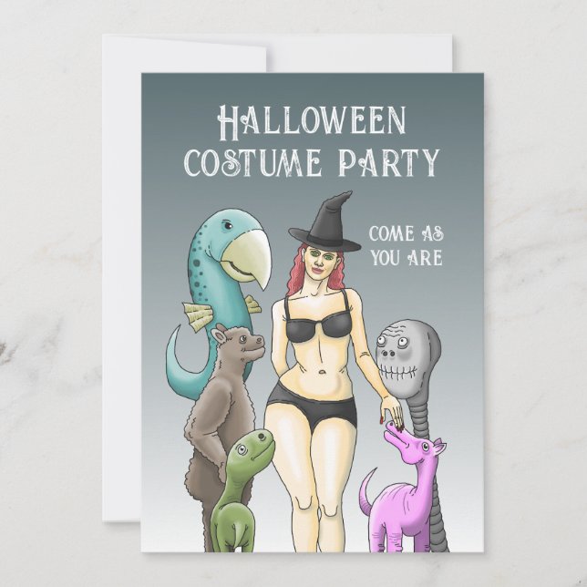 Invitación Ven como eres fiesta de Halloween (Anverso)