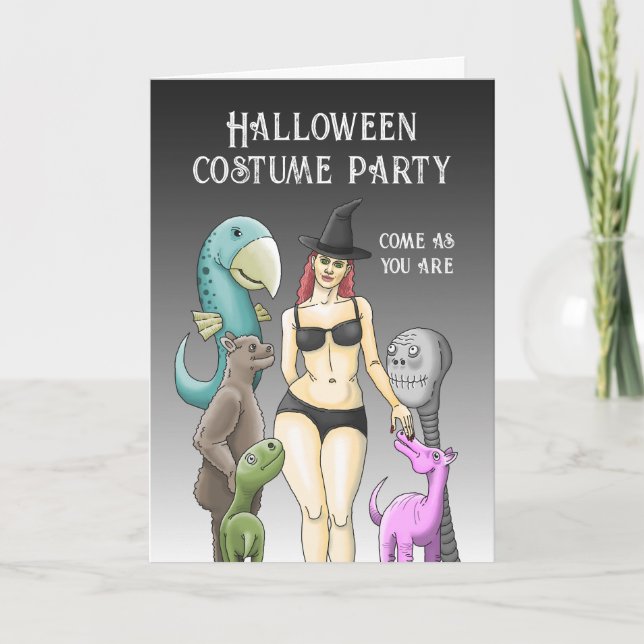 Invitación Ven como eres fiesta de Halloween (Anverso)