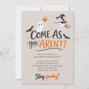 Invitación Ven Como No Eres Fiesta de Disfraces de Halloween