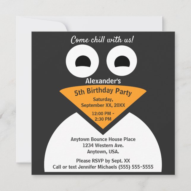 Invitación Ven la fiesta de cumpleaños de los niños de Chill  (Anverso)