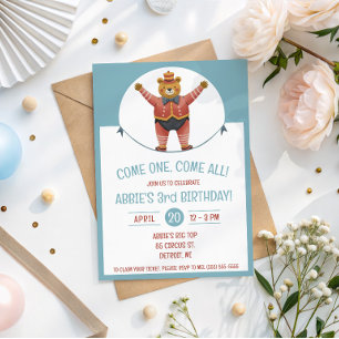 Invitación ¡Ven Uno, Ven Todos! Fiesta de Cumpleaños del Oso