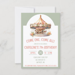 Invitación ¡Ven Uno, Ven Todos! Partido de Cumpleaños Circus