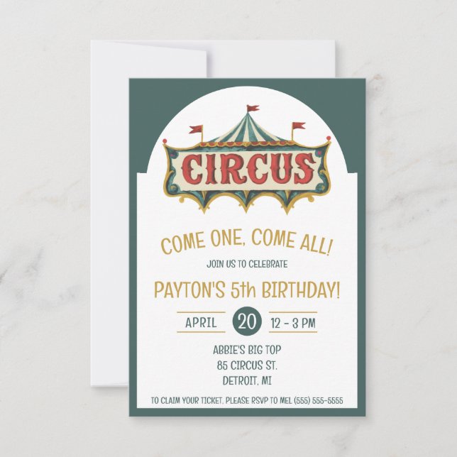 Invitación ¡Ven Uno, Ven Todos! Partido del Cumpleaños de la  (Anverso)