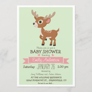 Invitación Venado bebé, alba, Baby Shower de Woodland o rocia