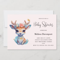 Venado bebé con hormigas y flores Baby Shower