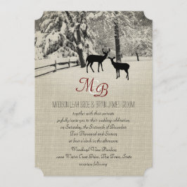 Invitación Venado de invierno con monograma